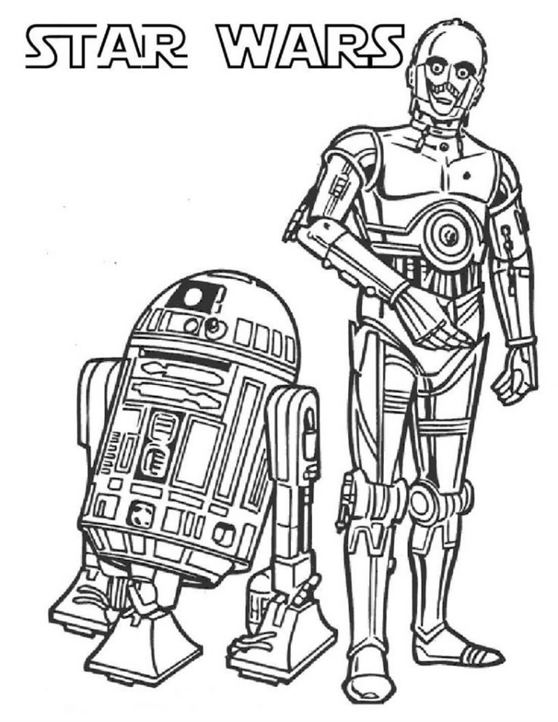 Drawing R2-D2 and C-3PO