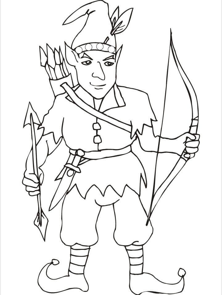 Elf Archer coloring page