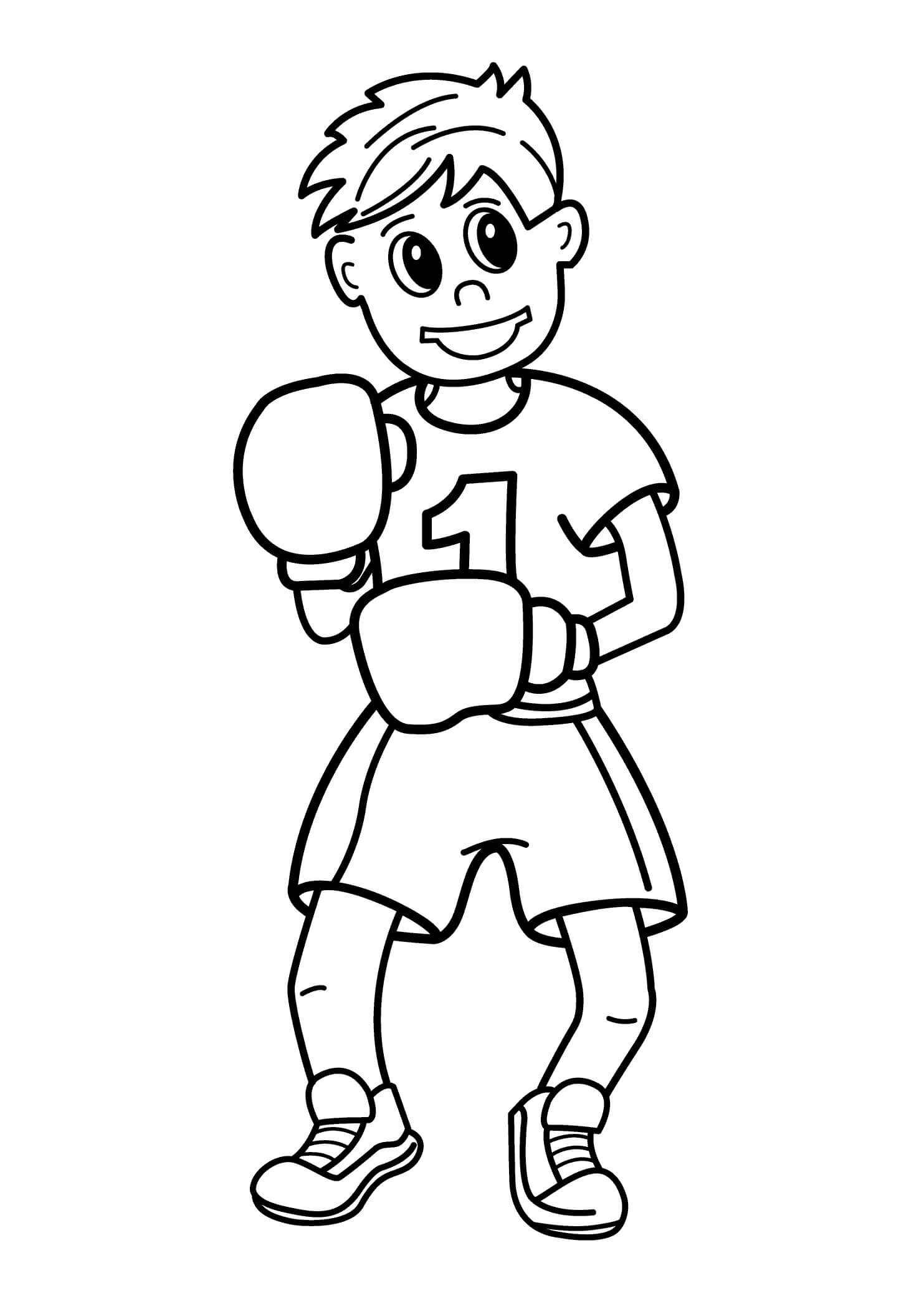 Fun Boxing Boy coloring page