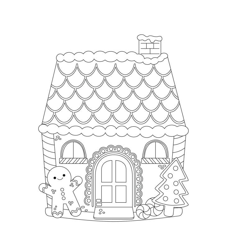 Gingerbreadhouse coloring page