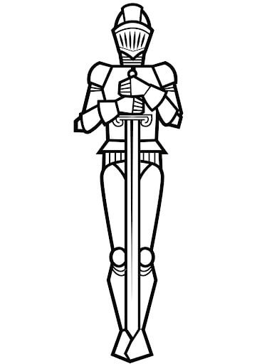 Knight Holding Sword coloring page