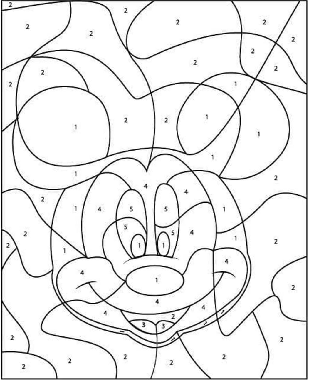 Mickey Mouse Color By Number Coloring Page Download Print Or Color 