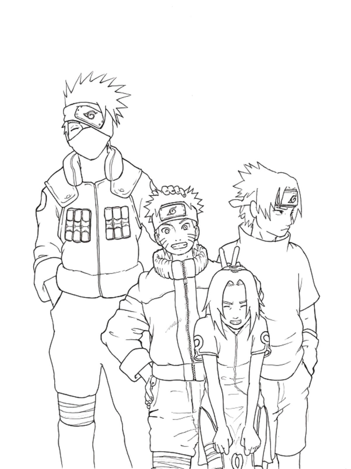 Naruto and Friends with Teacher