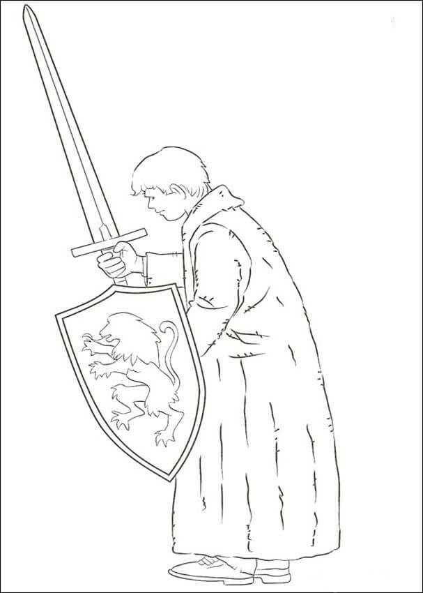 Peter with Shield and Sword coloring page