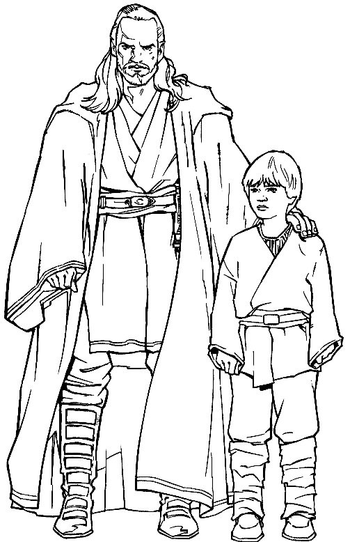 Qui-Gon Jinn and Little Luke Skywalker