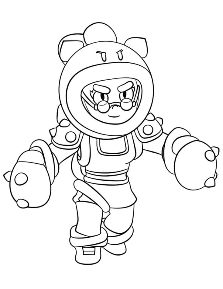 Rosa in Brawl Stars Boxing coloring page