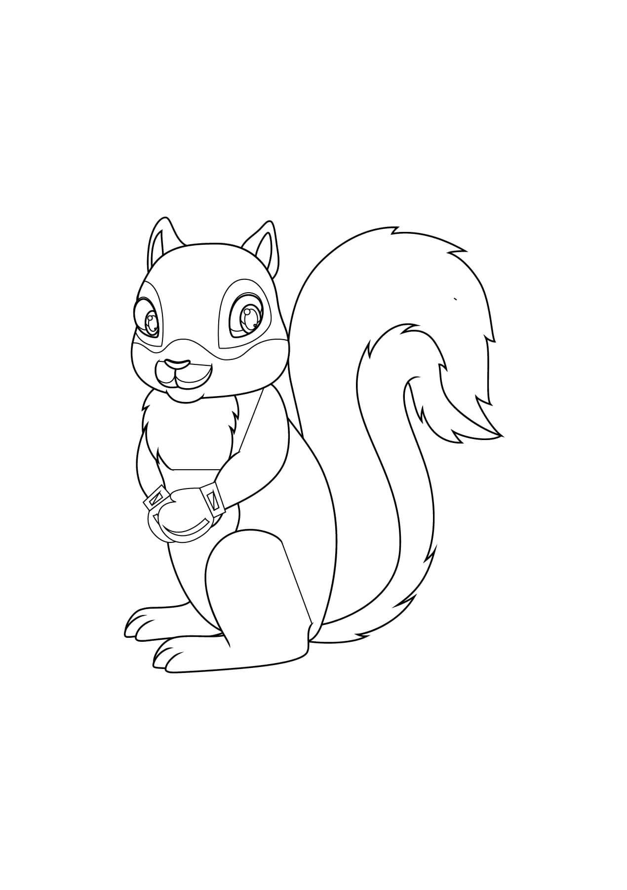 Squirrel wearing Boxing Gloves coloring page