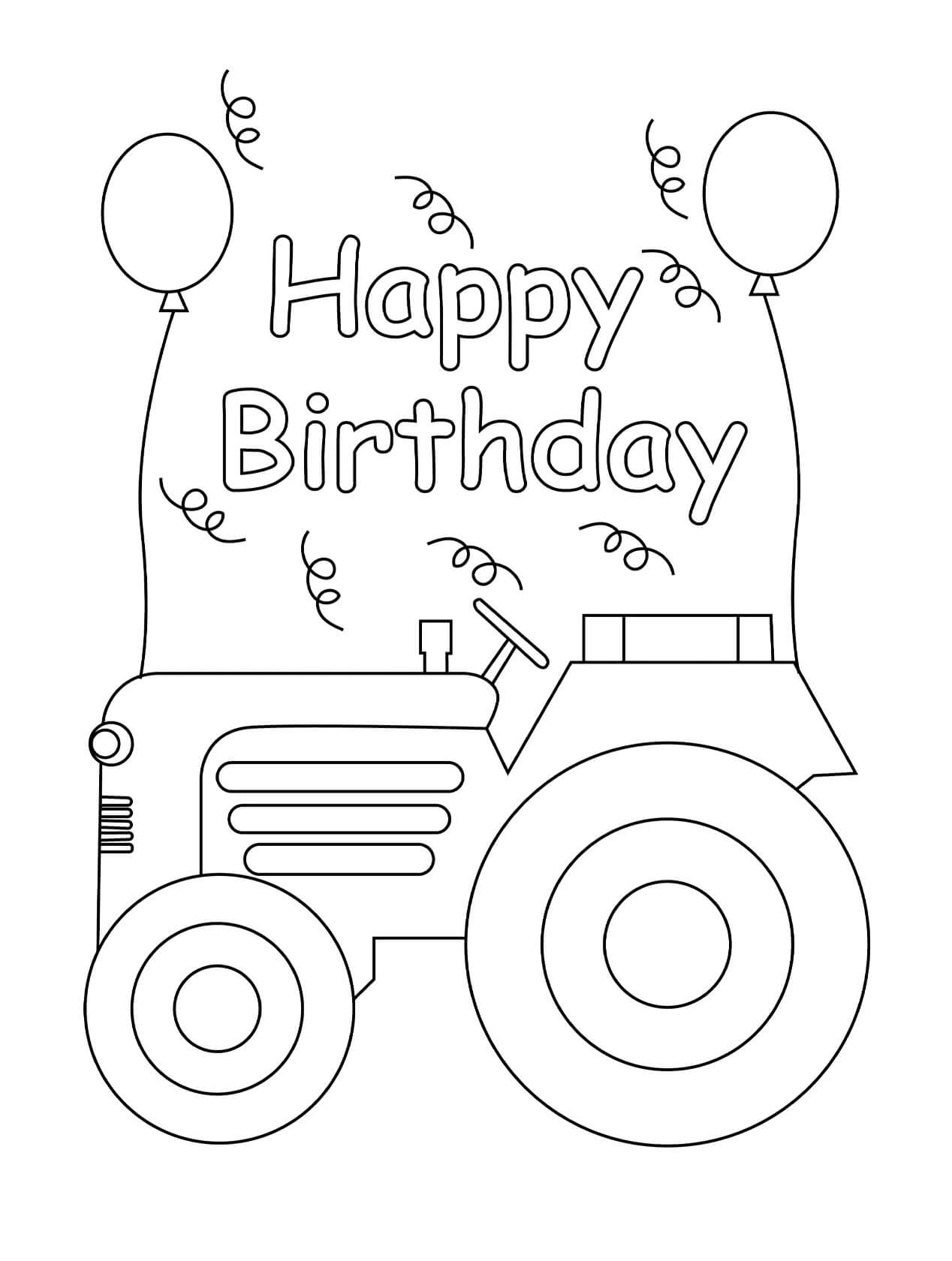 Tractor in Happy Birthday