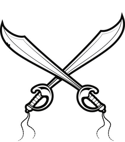 Two Pirate Swords coloring page