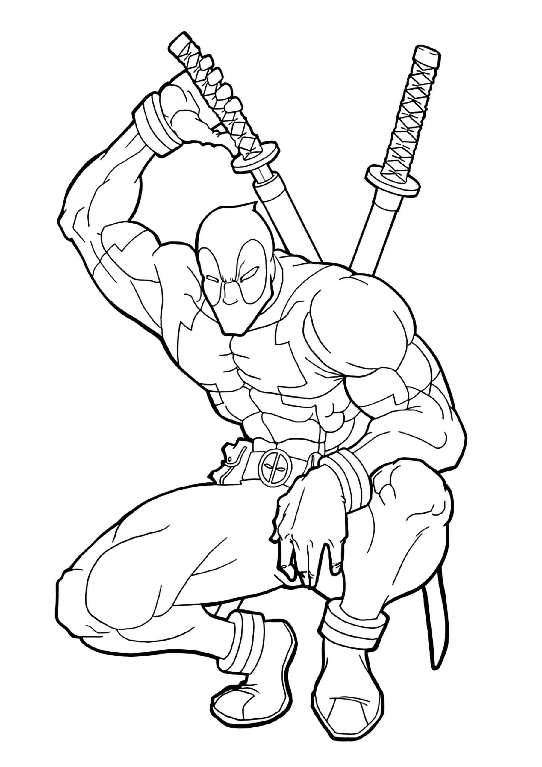 Awesome Deadpool Coloring Page Download Print Or Color Online For Free