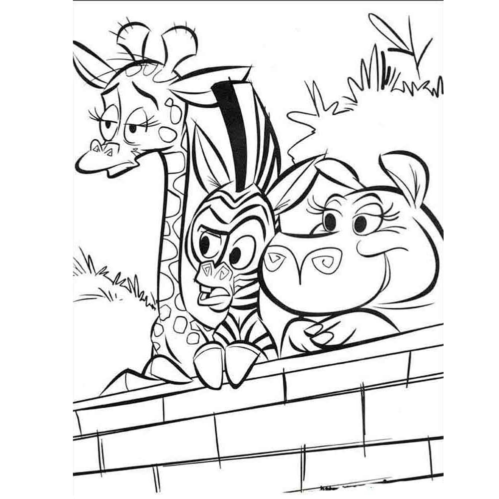 Chibi Madagascar coloring page