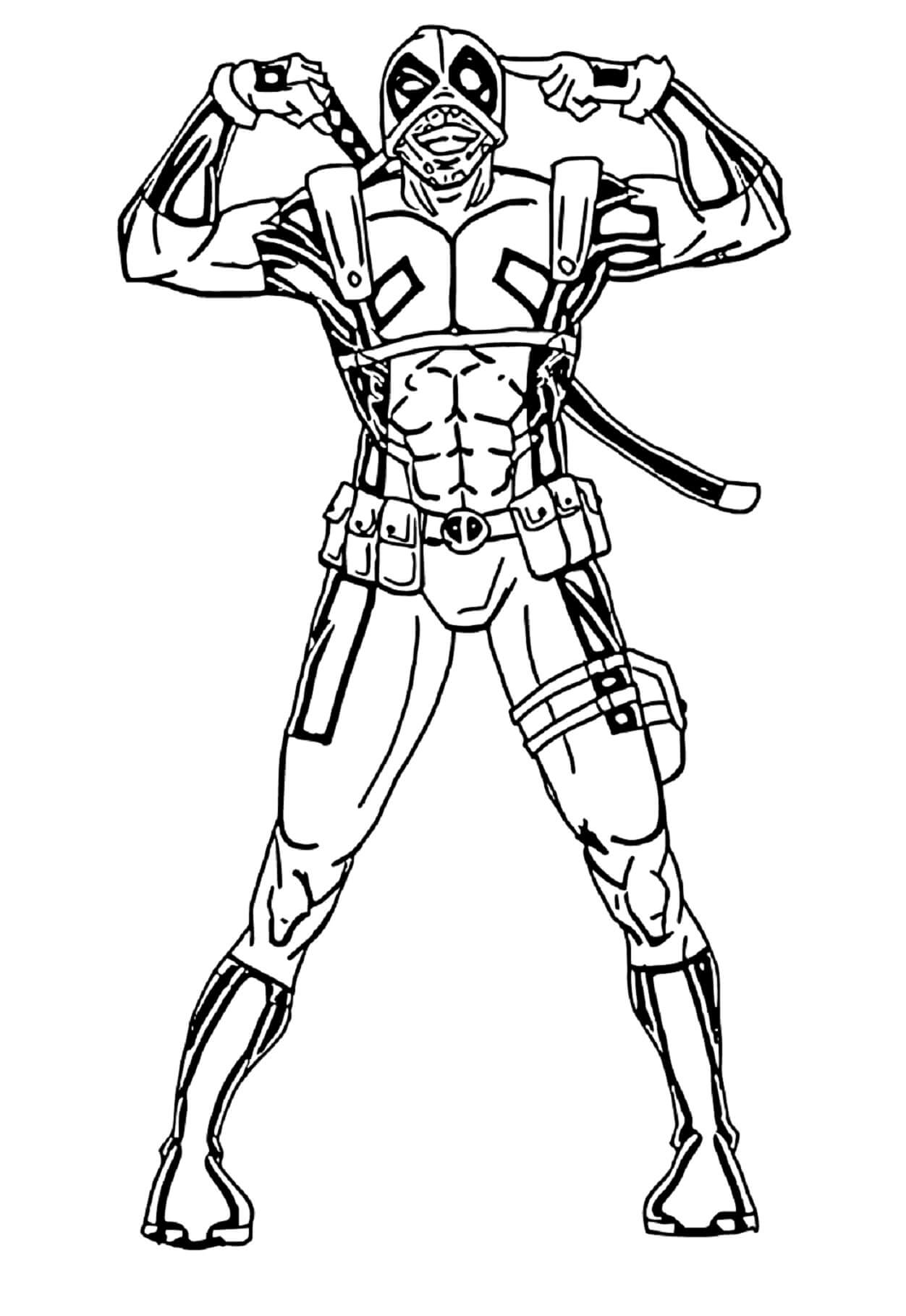 Drawing Deadpool coloring page - Download, Print or Color Online for Free
