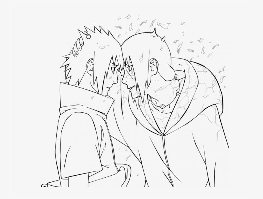 IItachi with Sasuke coloring page