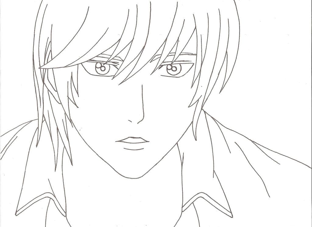 Light Yagami Outline coloring page