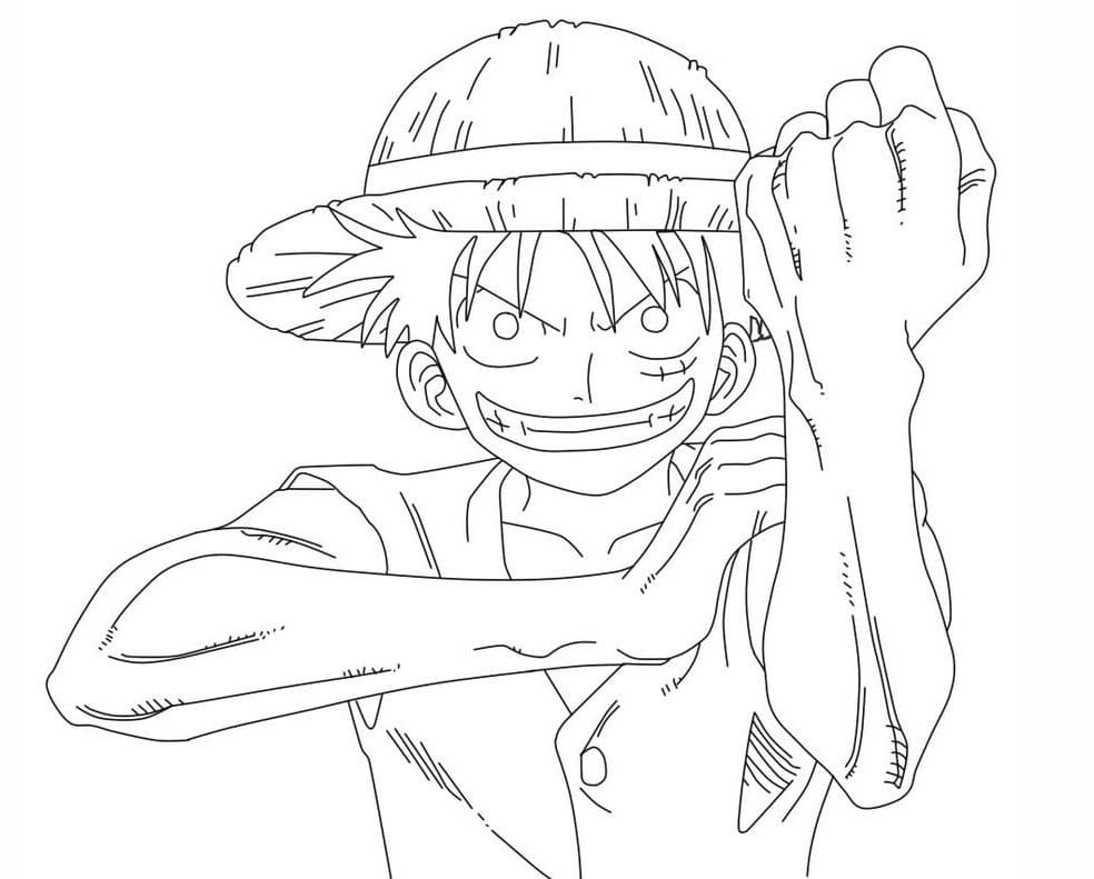 Luffy Finghting Coloring