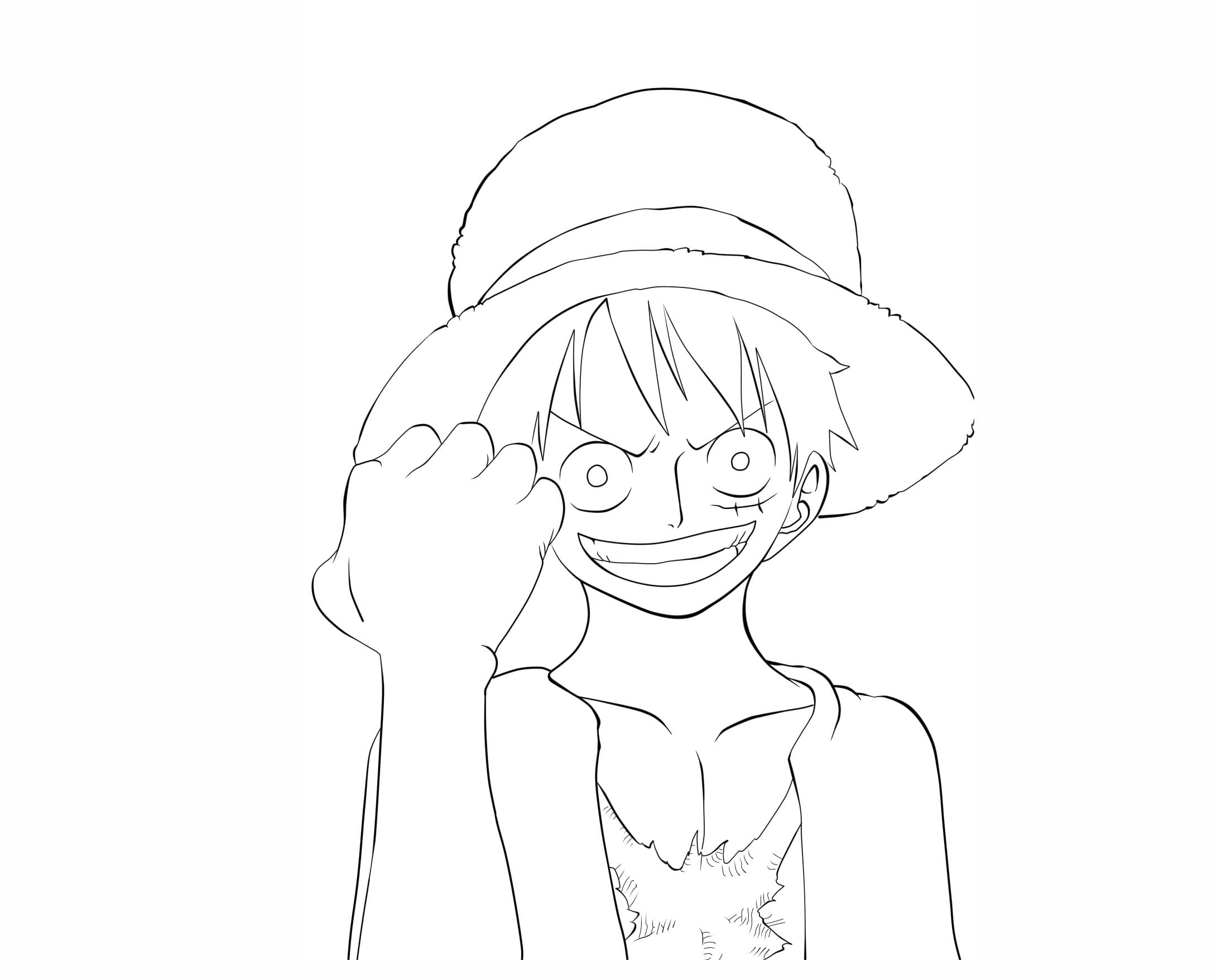 Luffy Smiling Coloring