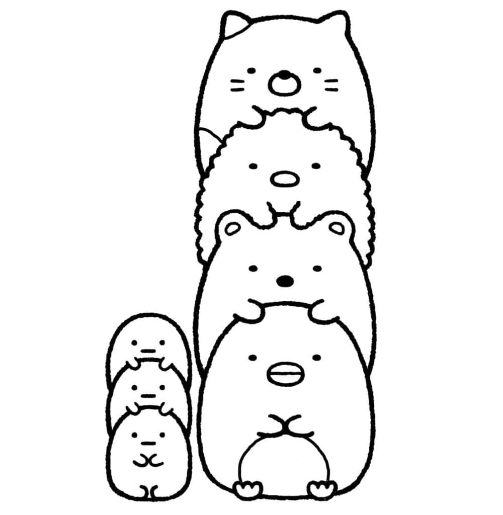 Printable Cute Sumikko coloring page