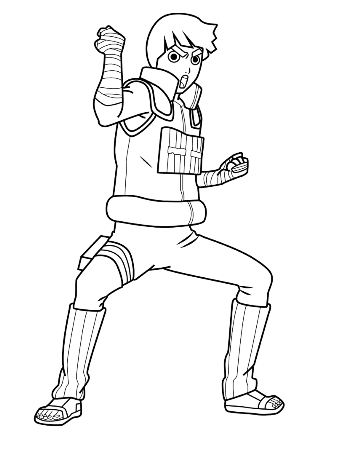 Rock Lee Fighting coloring page