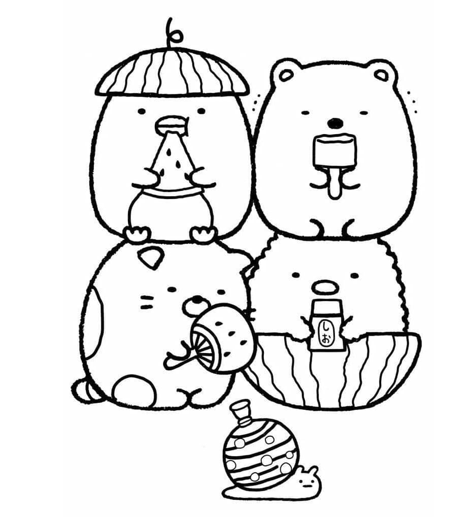 Sumikko Gurashi Relax coloring page