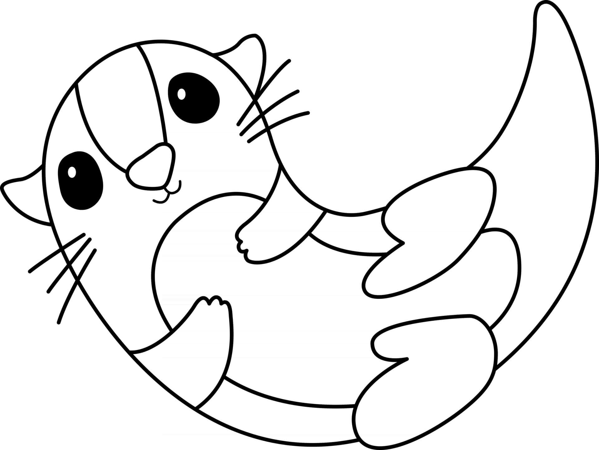 free pbj otter color pages