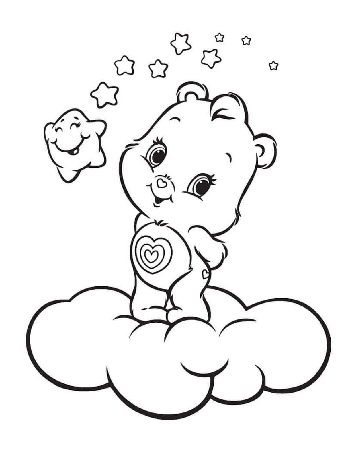 Care Bear on Cloud with Stars