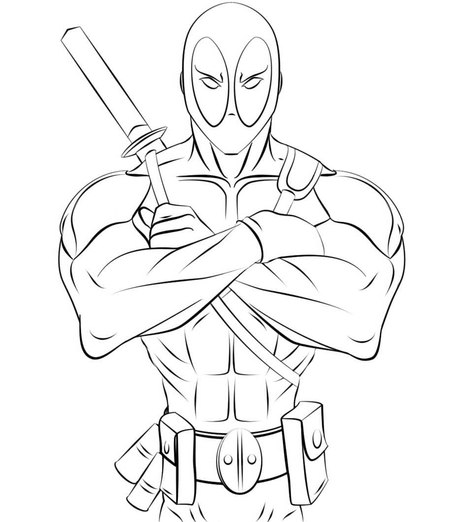 Cool Deadpool coloring page