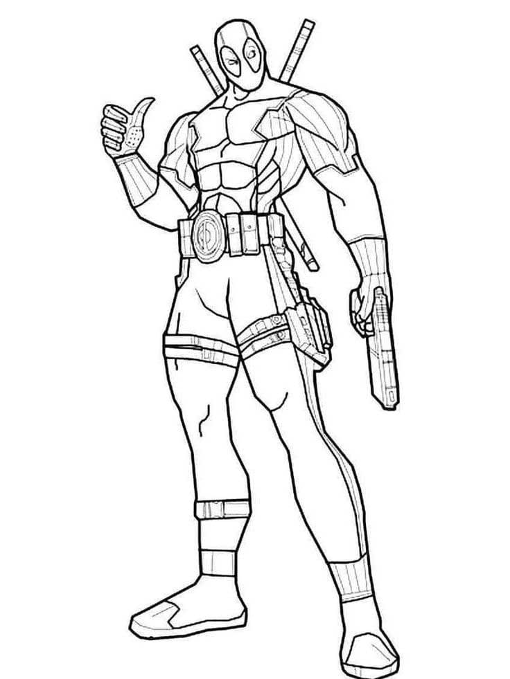 Deadpool Standing coloring page