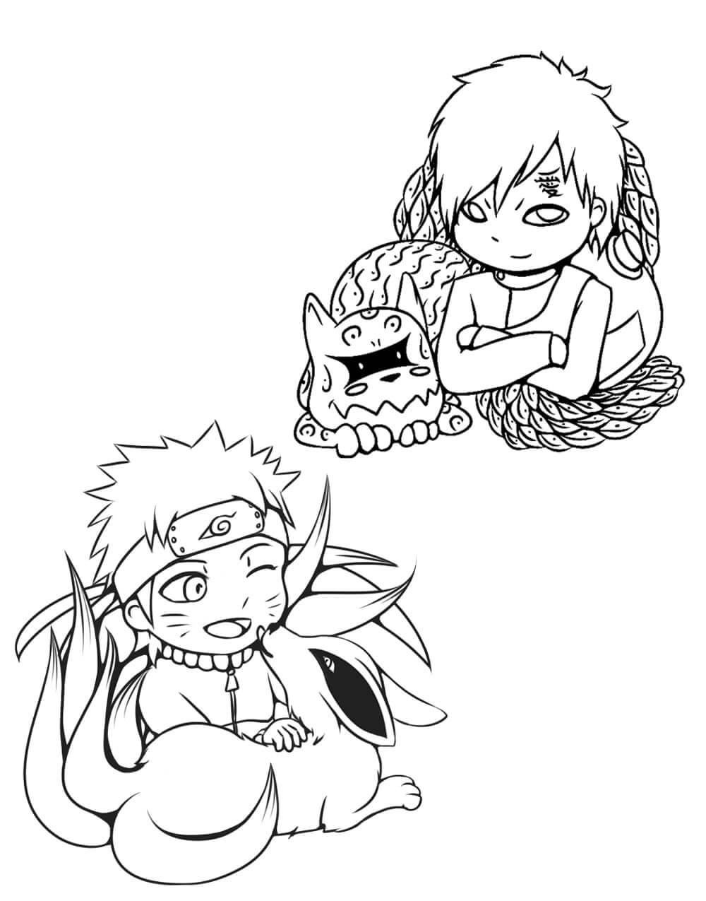 Gaara With Shukaku And Naruto With Kurama