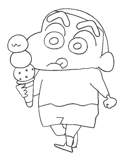 Shin Chan Eating Icecream