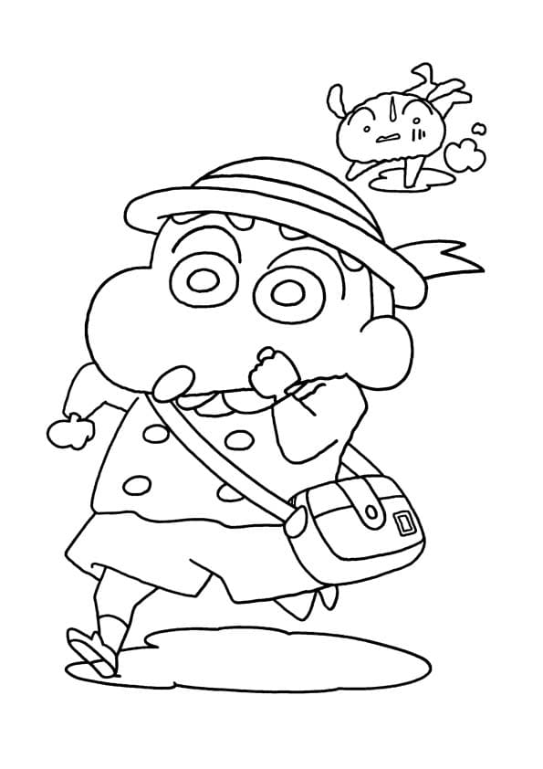 Shin Go To School coloring page