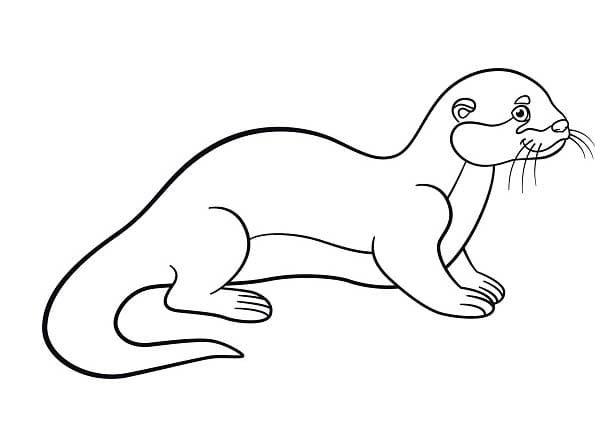 Simple Otter coloring page