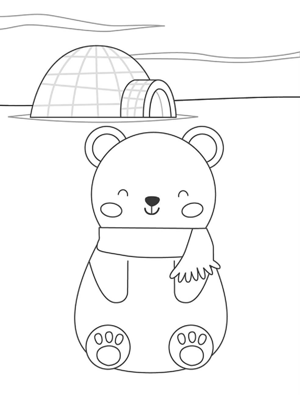 Smiling Cartoon Polar Bear