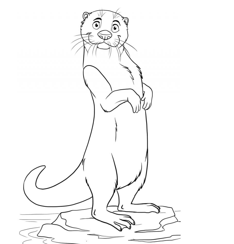 Smiling Otter Standing