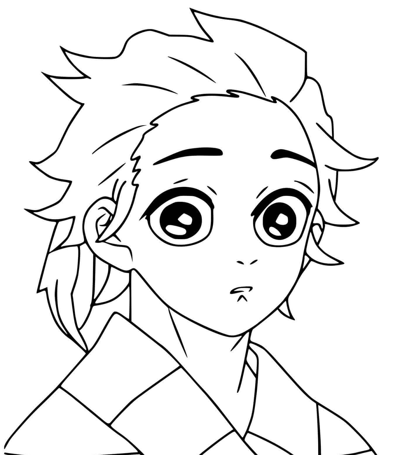 Tanjiro Head coloring page - Download, Print or Color Online for Free