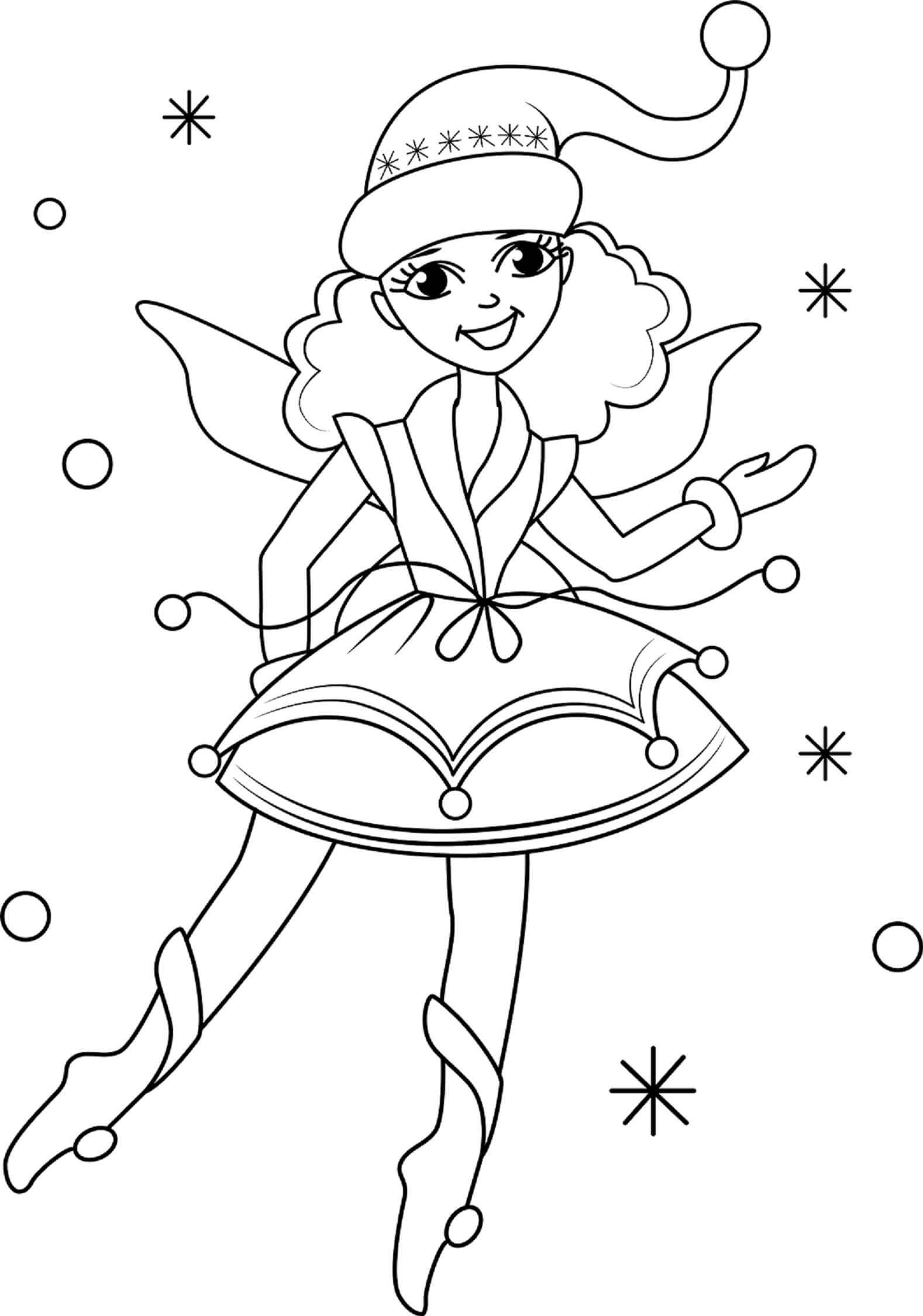 Fairy In Christmas coloring page - Download, Print or Color Online for Free