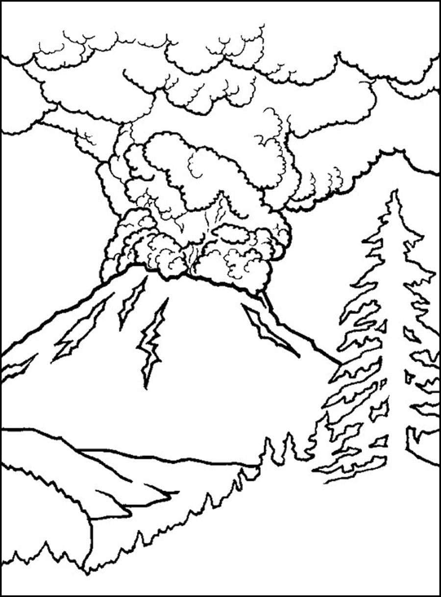 Free Print Volcano Image coloring page - Download, Print or Color ...