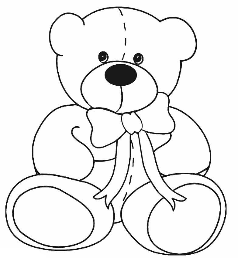 Free Teddy Bear Outline coloring page