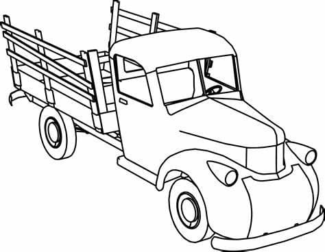 Free Trucks Outline coloring page