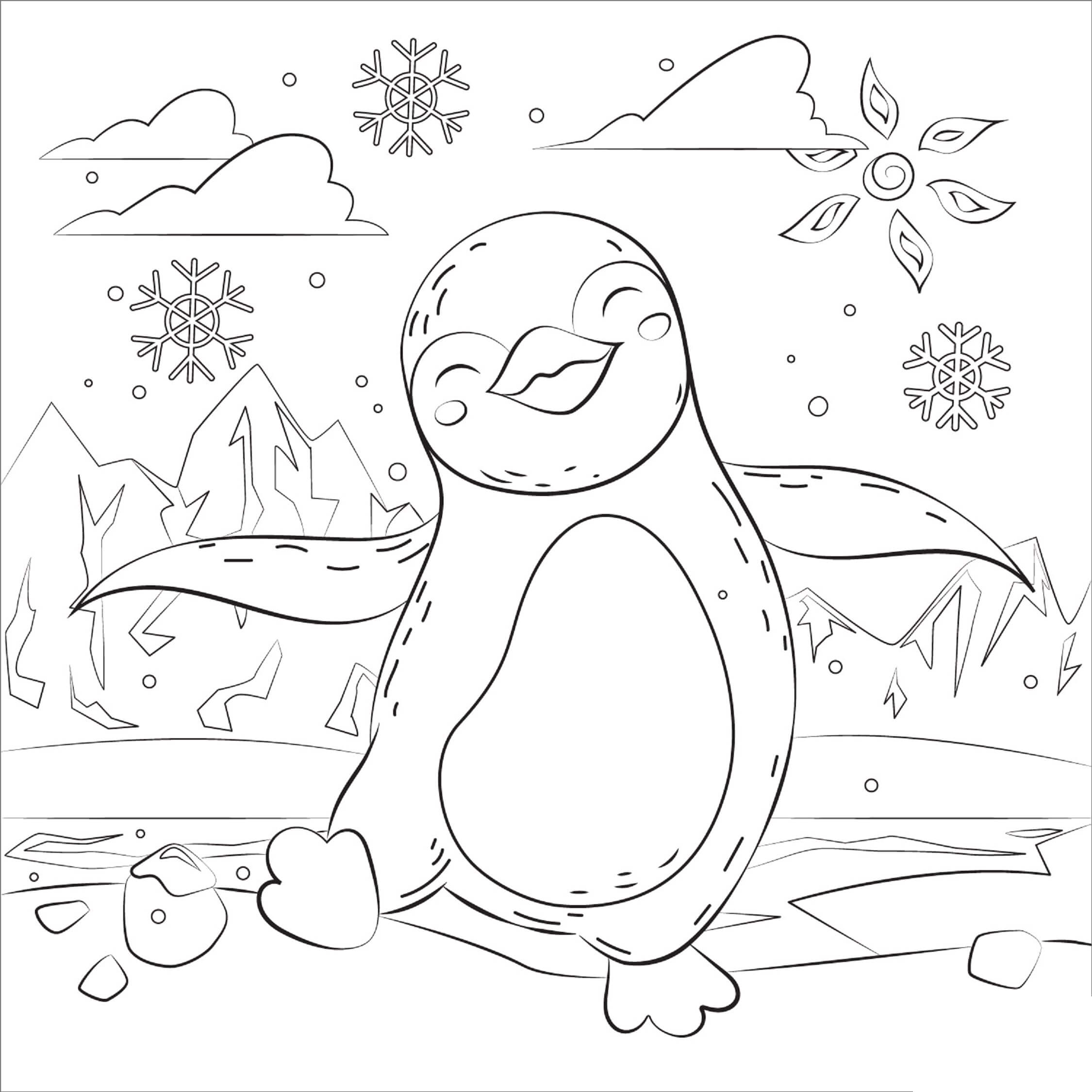 the pebble and the penguin coloring page