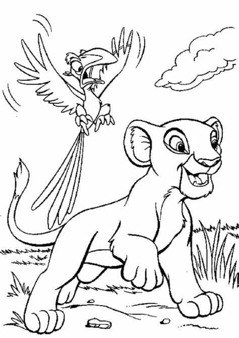 Funny Simba coloring page