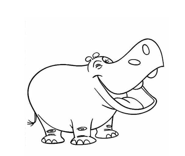 Happy Hippo coloring page