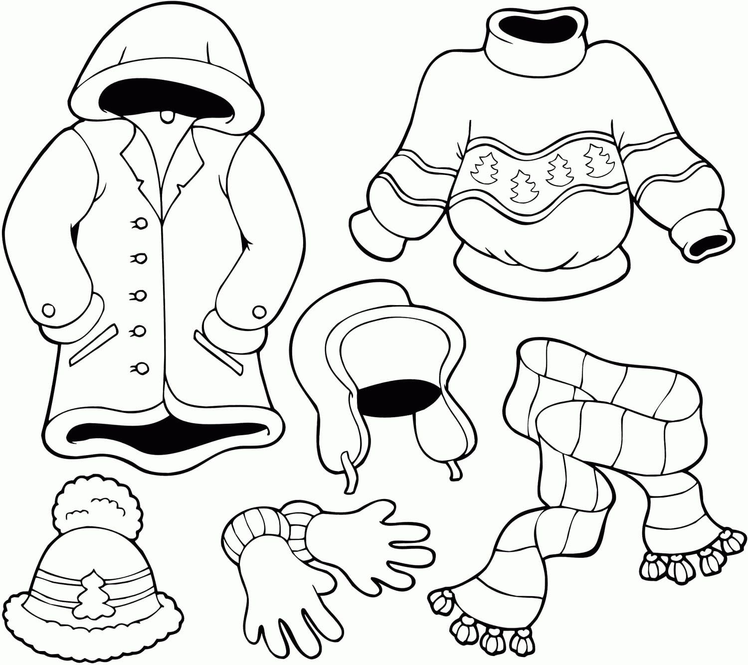 Print Clothes Outline coloring page