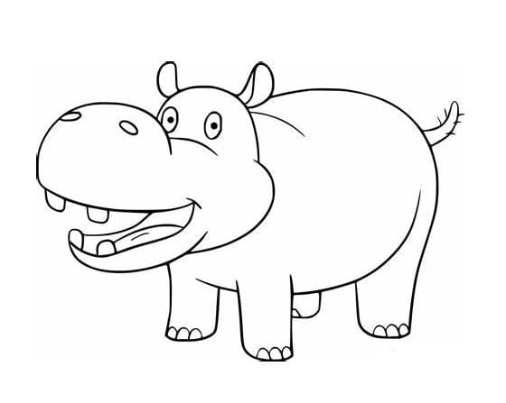 Print Hippo coloring page