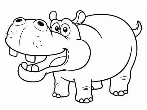 Print Hippo for Kids coloring page