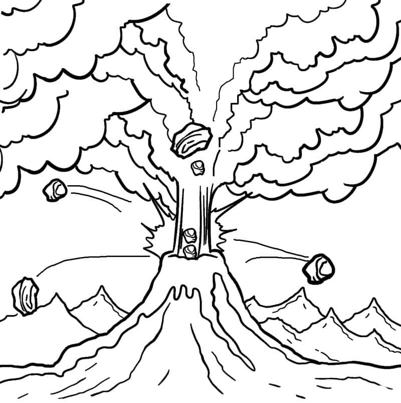 Print Volcano coloring page