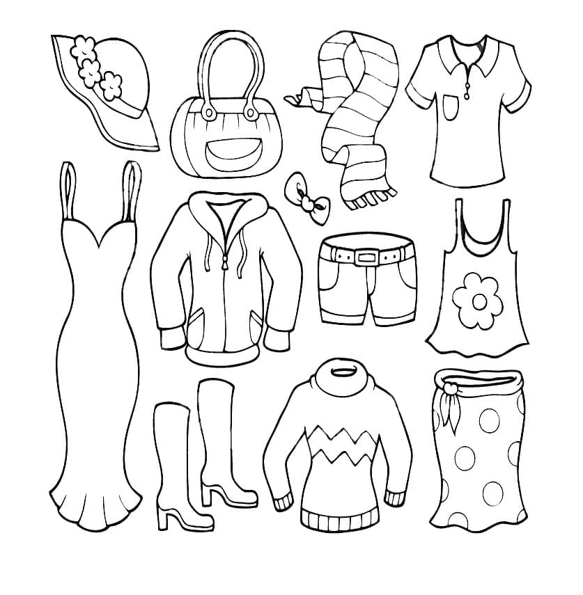 Printable Clothes coloring page