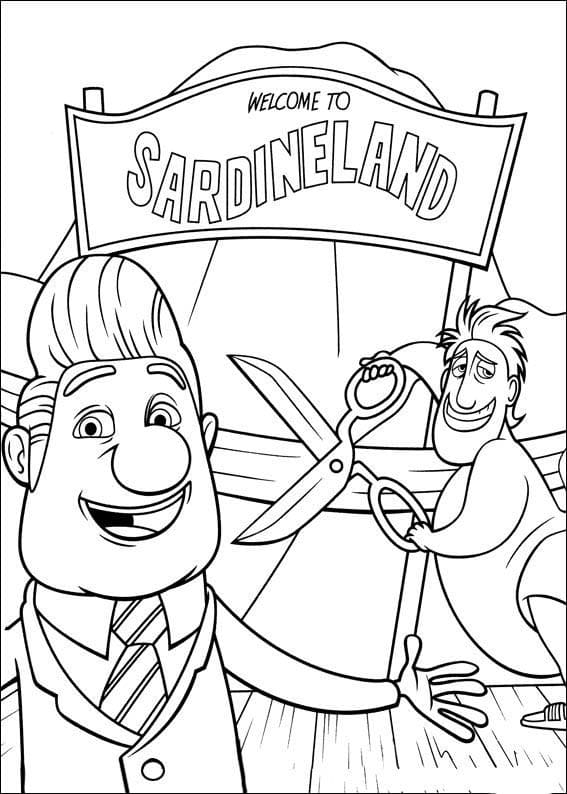 Rain of Meatballs coloring page