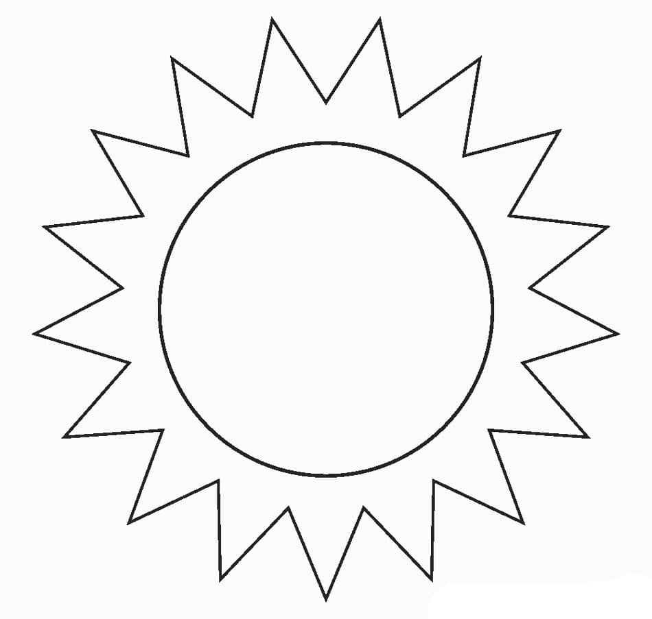 Basic Sun coloring page