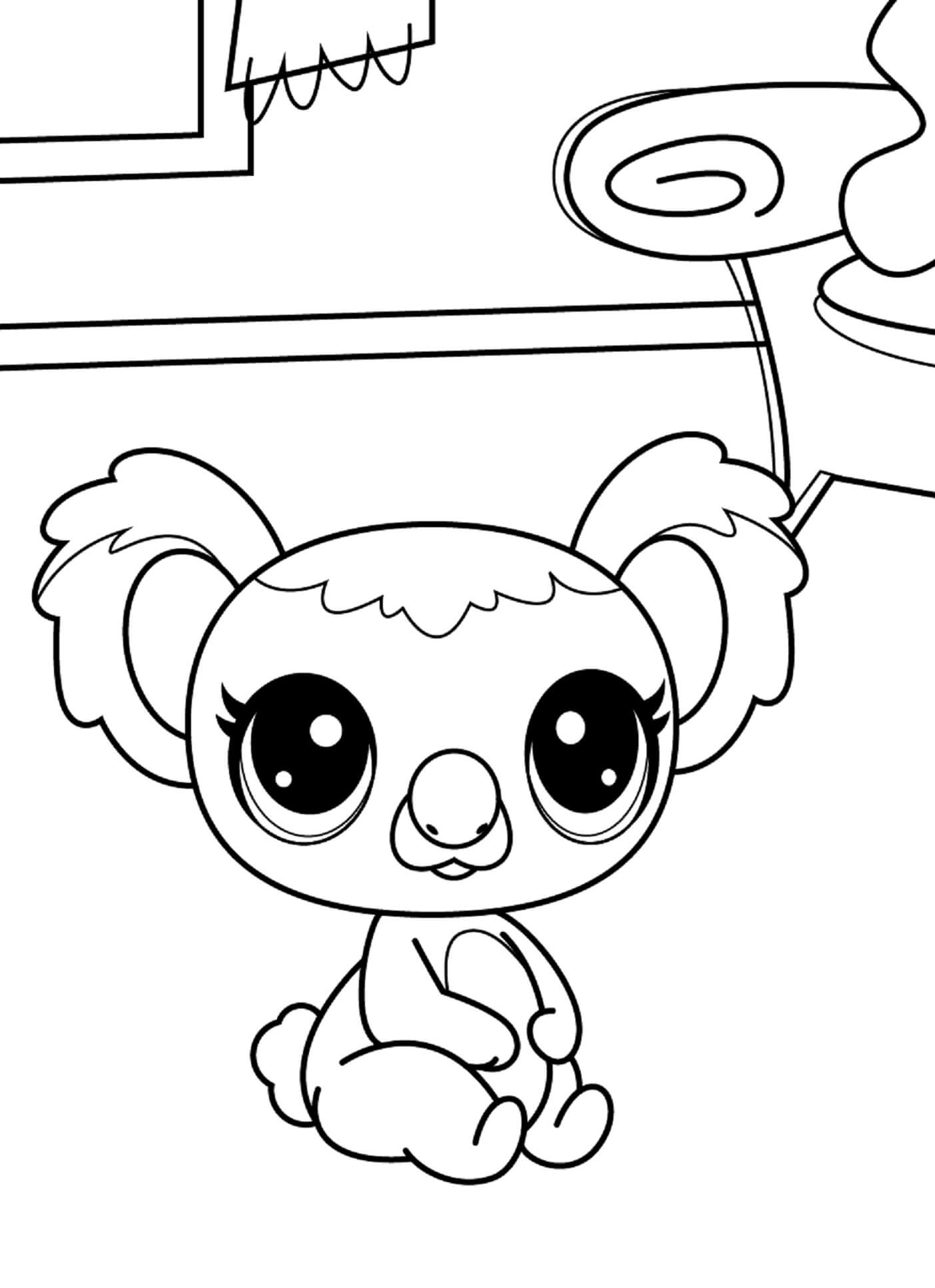 Cartoon Pets Koala coloring page - Download, Print or Color Online for Free