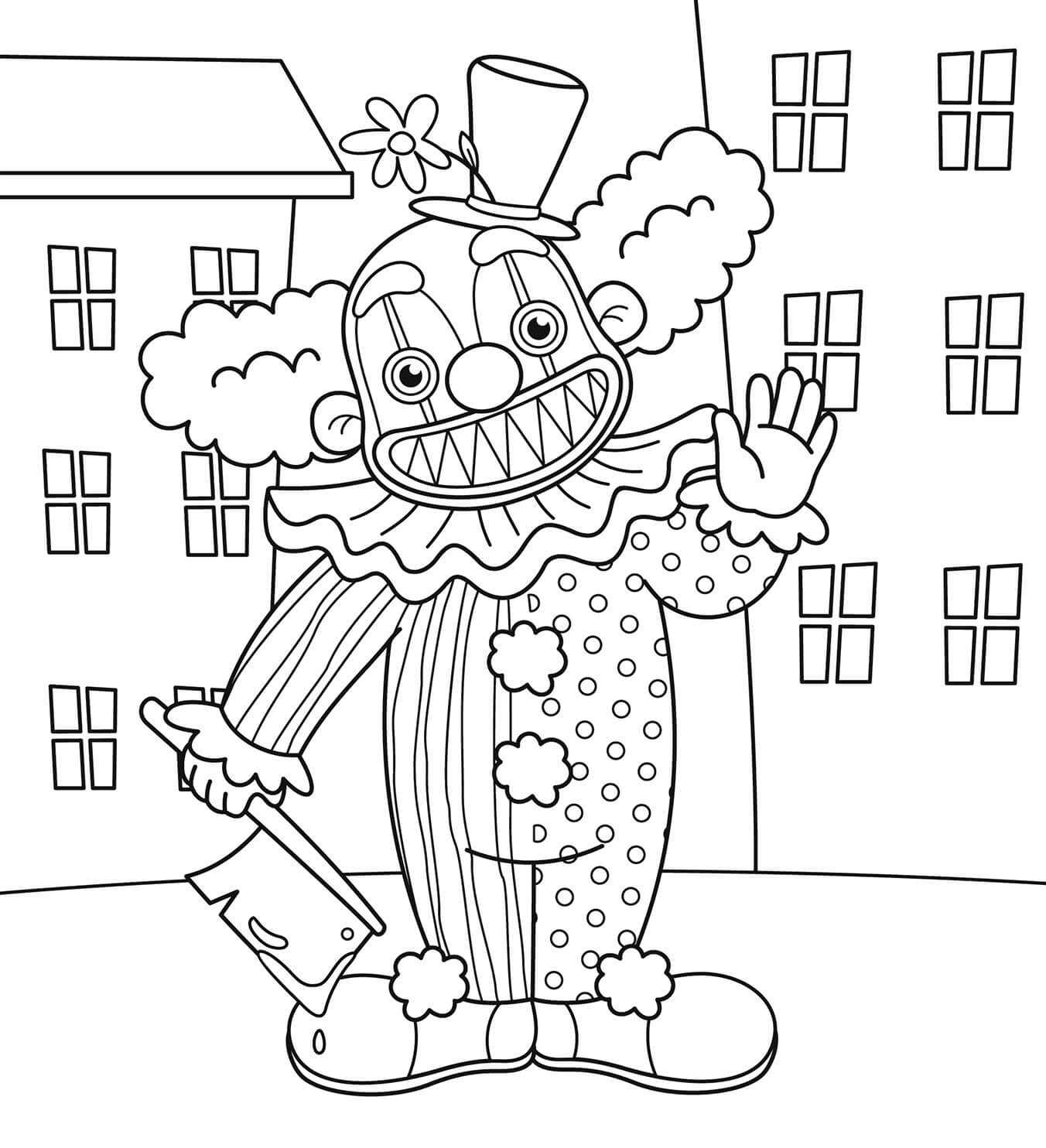 Evil Clown Holding Knife